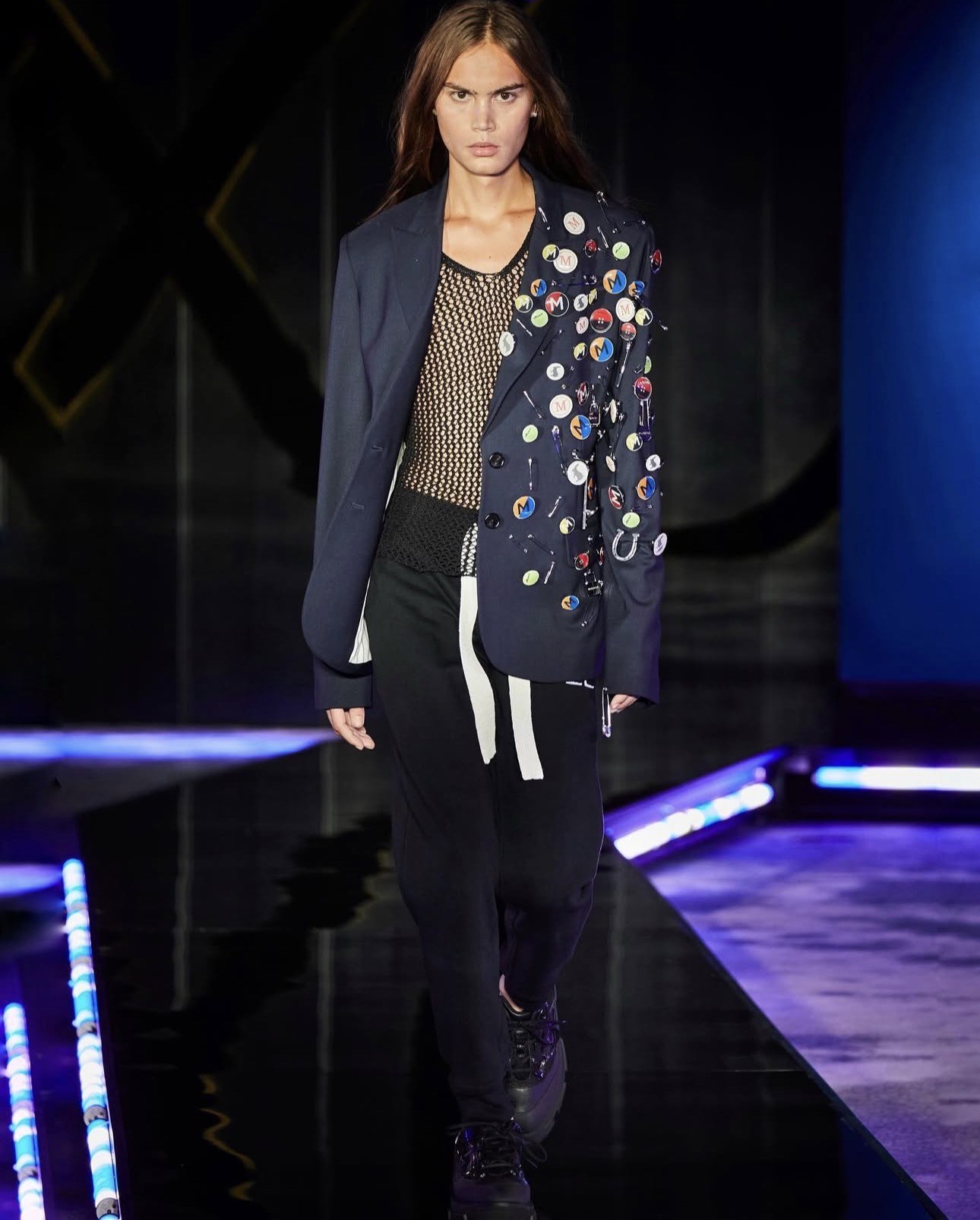 Runway portrait in experimental tailoring